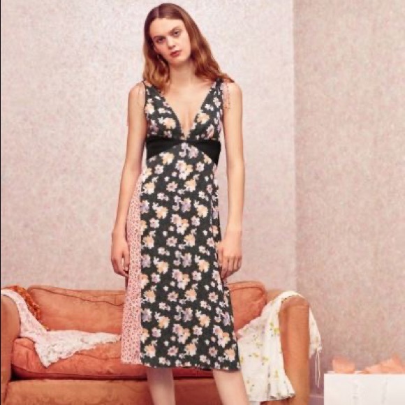 Urban Outfitters Ryker Mixed Print Midi Dress - Picture 6 of 7